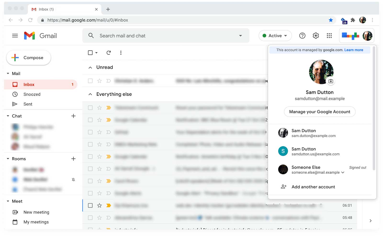 Gmail,显示账号切换